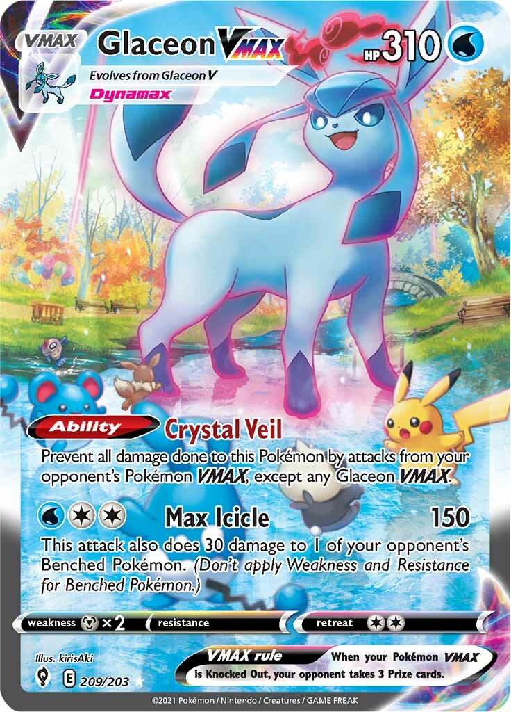 Glaceon VMAX (209/203) [Sword & Shield: Evolving Skies] Pokémon