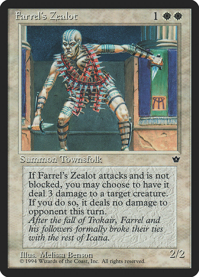 Farrel's Zealot (Melissa A. Benson) [Fallen Empires] Magic: The Gathering