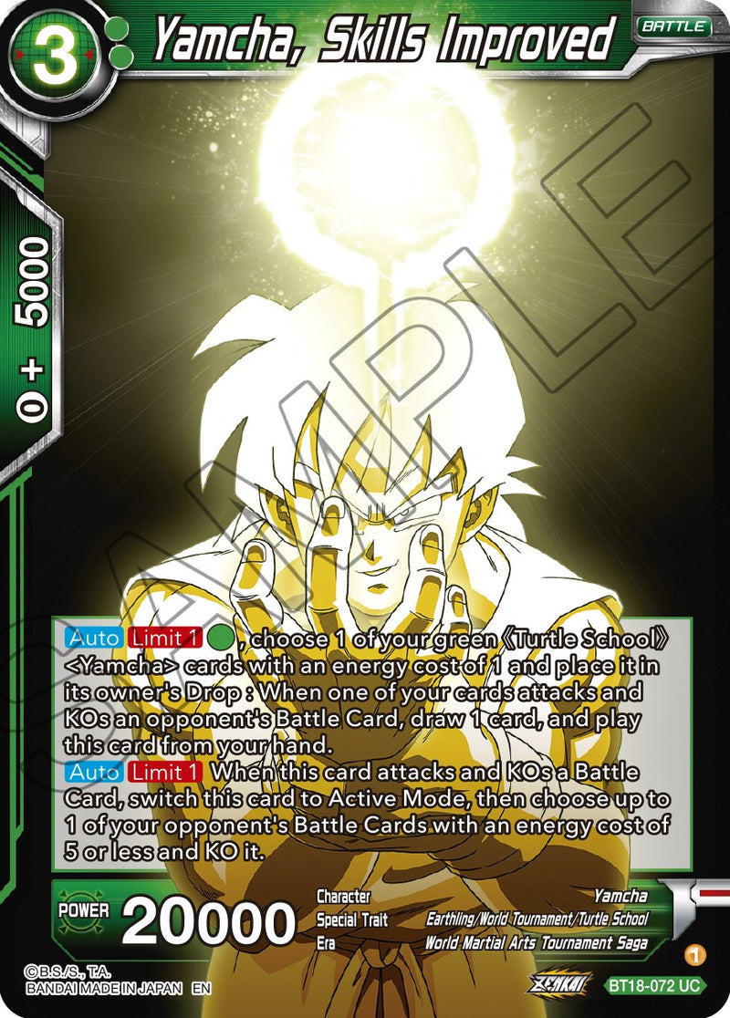 Yamcha, Skills Improved (BT18-072) [Dawn of the Z-Legends] Dragon Ball Super