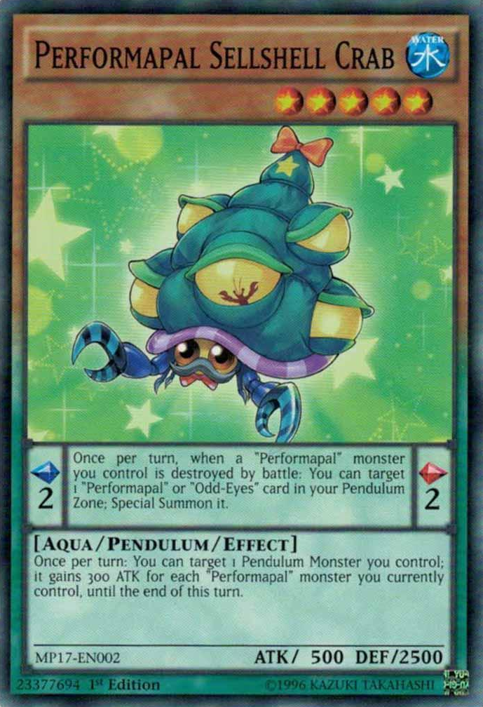 Performapal Sellshell Crab [MP17-EN002] Common Yu-Gi-Oh!