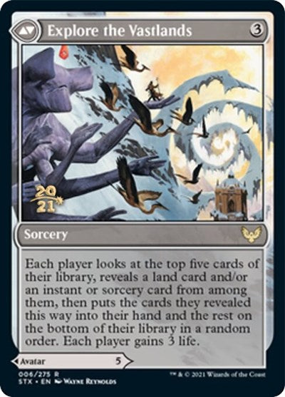 Wandering Archaic // Explore the Vastlands [Strixhaven: School of Mages Prerelease Promos] Magic: The Gathering