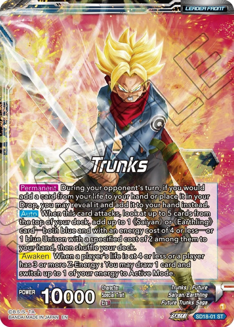 Trunks // SS2 Trunks, Envoy of Justice Returns (SD18-01) [Dawn of the Z-Legends] Dragon Ball Super