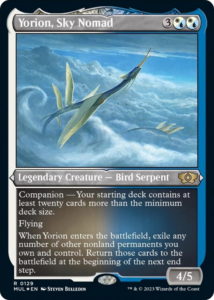 Yorion, Sky Nomad (Foil Etched) [Multiverse Legends] Magic: The Gathering