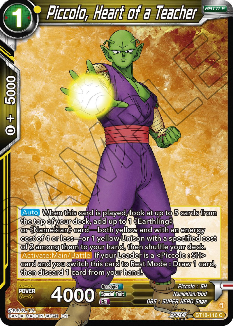 Piccolo, Heart of a Teacher (BT18-116) [Dawn of the Z-Legends] Dragon Ball Super