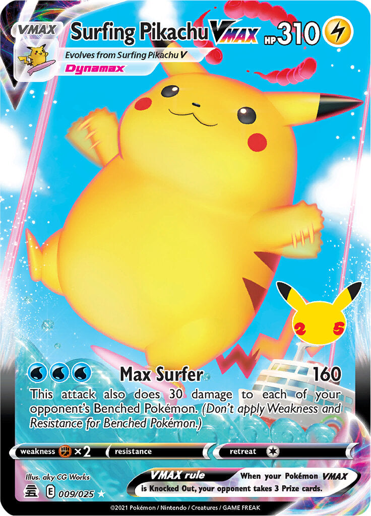 Surfing Pikachu VMAX (009/025) [Celebrations: 25th Anniversary] Pokémon