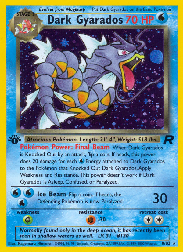 Dark Gyarados (8/82) [Team Rocket 1st Edition] Pokémon