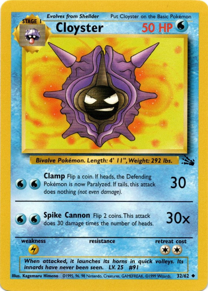 Cloyster (32/62) [Fossil Unlimited] Pokémon