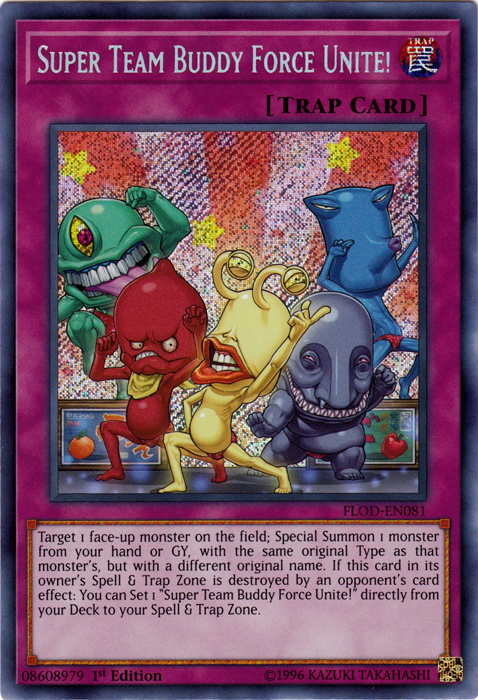 Super Team Buddy Force Unite! [FLOD-EN081] Secret Rare Yu-Gi-Oh!