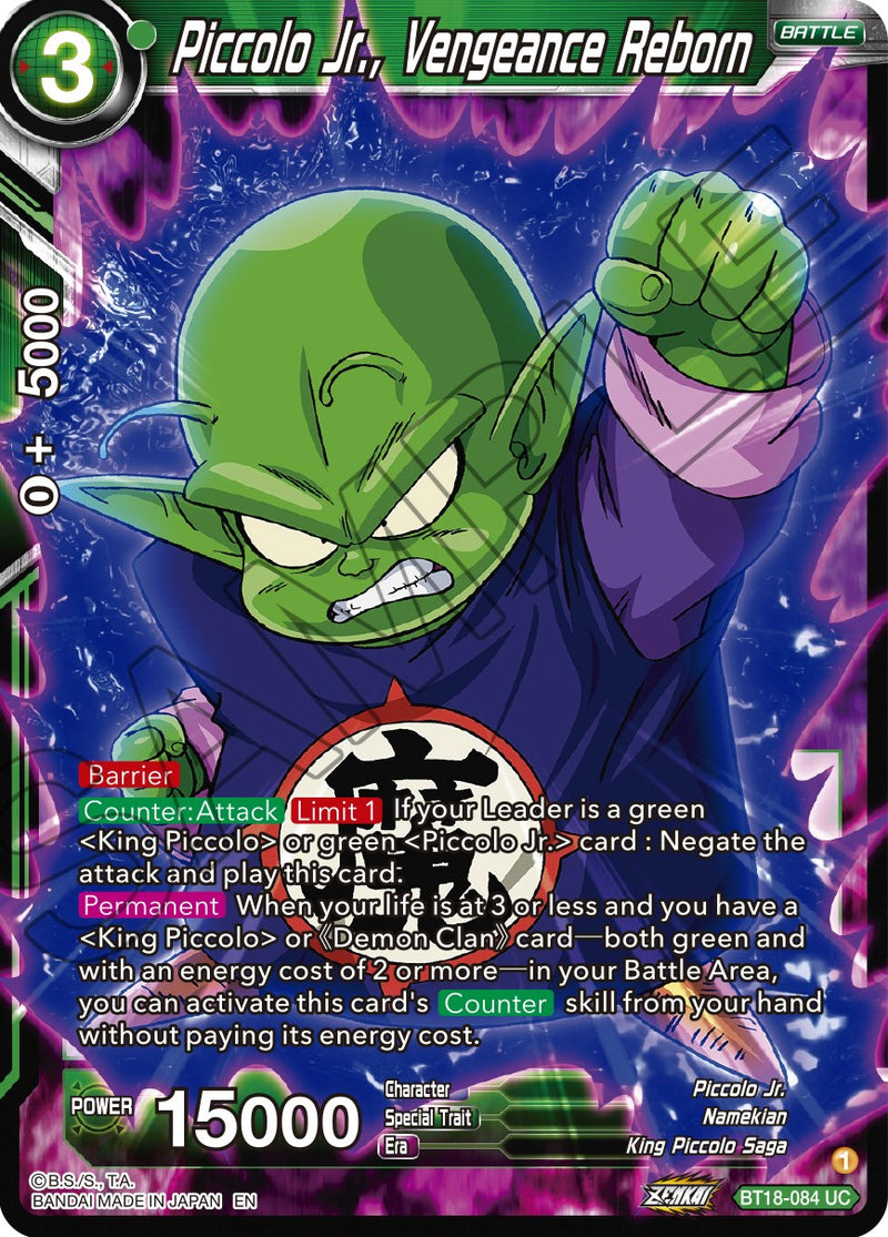 Piccolo Jr., Vengeance Reborn (BT18-084) [Dawn of the Z-Legends] Dragon Ball Super