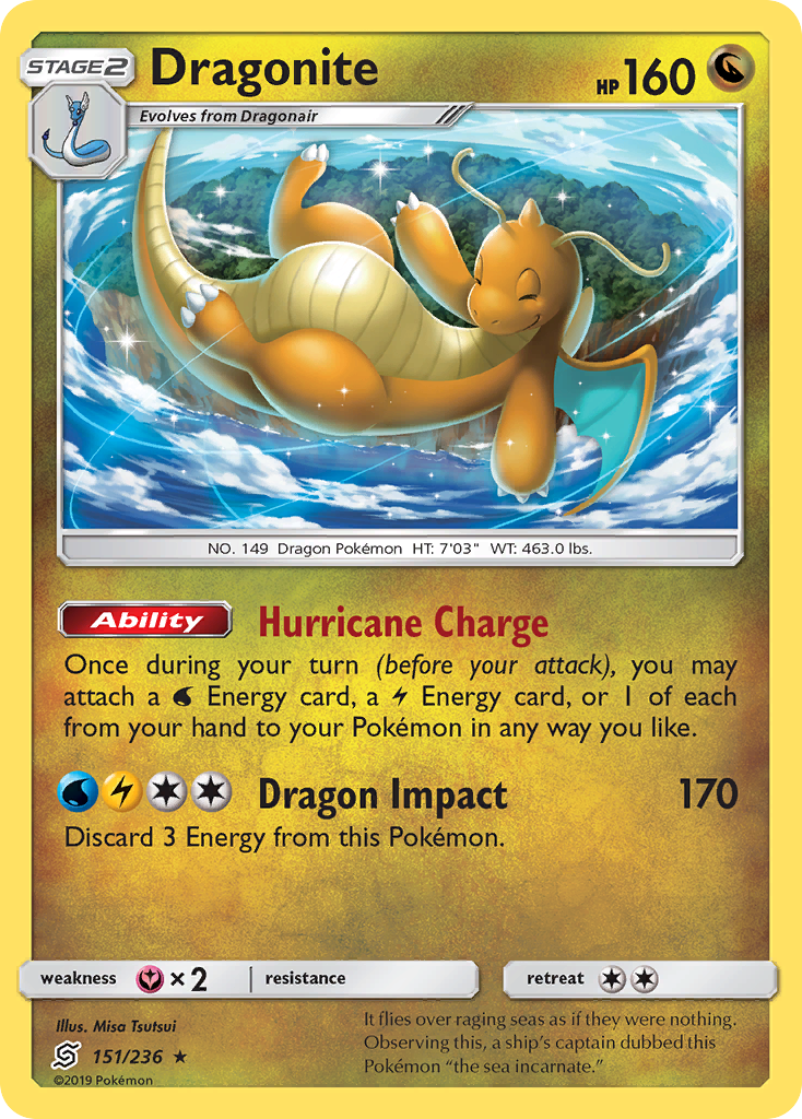 Dragonite (151/236) (Cosmos Holo) [Sun & Moon: Unified Minds] Pokémon