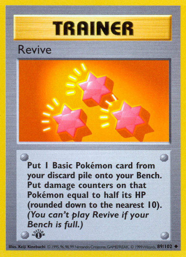 Revive (89/102) (Shadowless) [Base Set 1st Edition] Pokémon