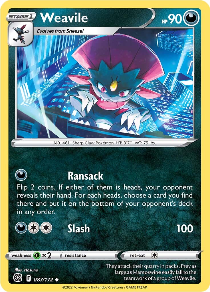 Weavile (087/172) [Sword & Shield: Brilliant Stars] Pokémon