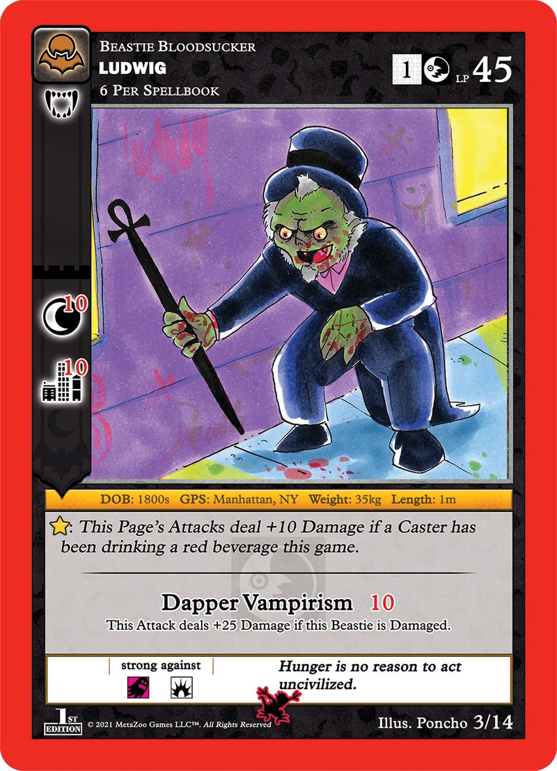 Ludwig (Moca Vampire) [Cryptid Nation: Nightfall First Edition Release Event Deck] Metazoo