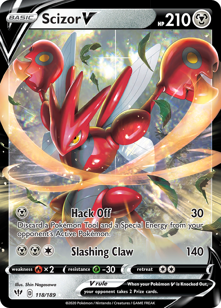 Scizor V (118/189) [Sword & Shield: Darkness Ablaze] Pokémon