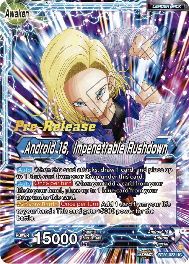 Android 18 // Android 18, Impenetrable Rushdown (BT20-023) [Power Absorbed Prerelease Promos] Dragon Ball Super