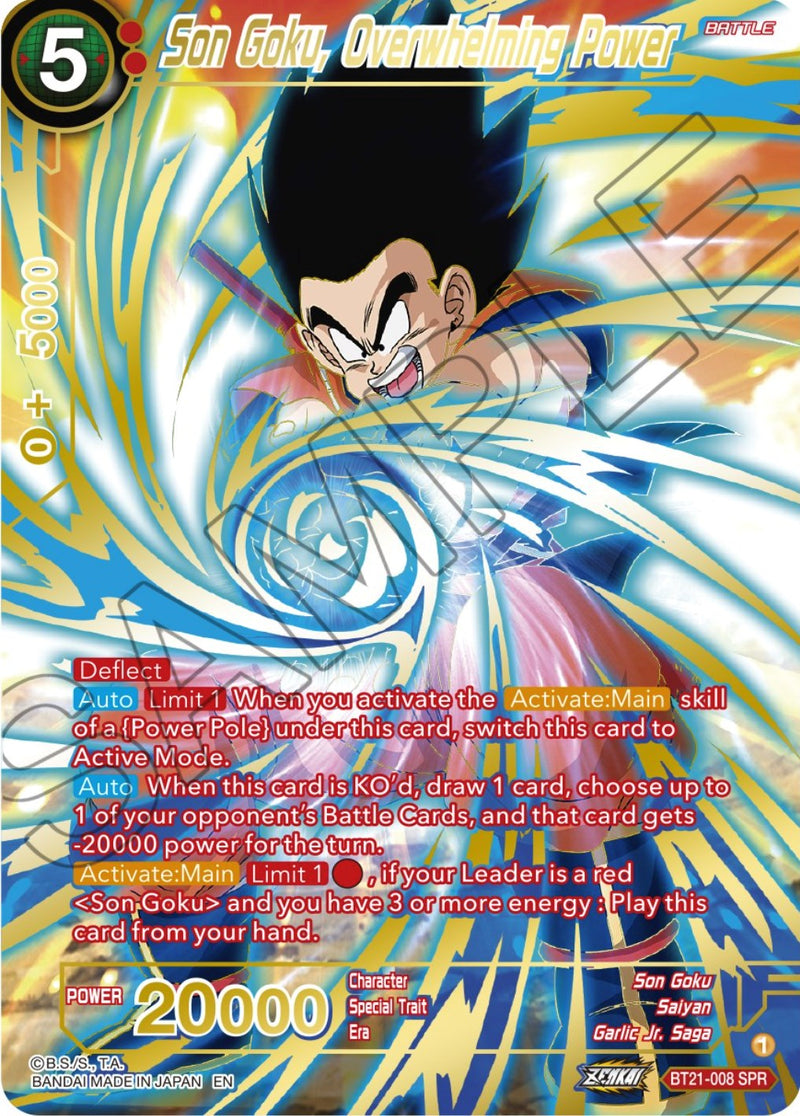 Son Goku, Overwhelming Power (SPR) (BT21-008) [Wild Resurgence] Dragon Ball Super