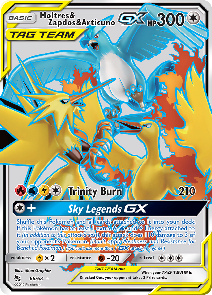 Moltres & Zapdos & Articuno GX (66/68) [Sun & Moon: Hidden Fates] Pokémon