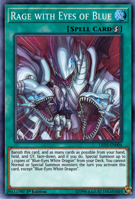 Rage with Eyes of Blue [LED3-EN004] Super Rare Yu-Gi-Oh!