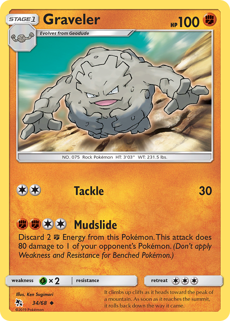 Graveler (34/68) [Sun & Moon: Hidden Fates] Pokémon