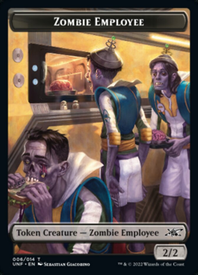 Zombie Employee Token [Unfinity Tokens] Magic: The Gathering