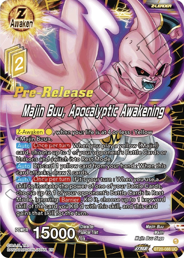 Majin Buu, Apocalyptic Awakening (BT20-088) [Power Absorbed Prerelease Promos] Dragon Ball Super