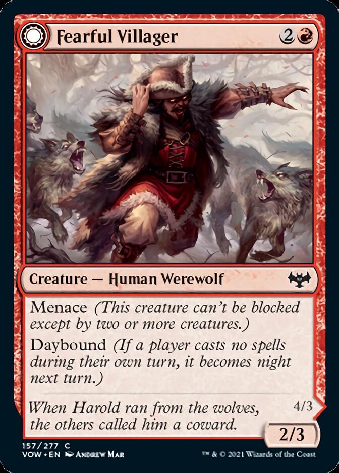 Fearful Villager // Fearsome Werewolf [Innistrad: Crimson Vow] Magic: The Gathering