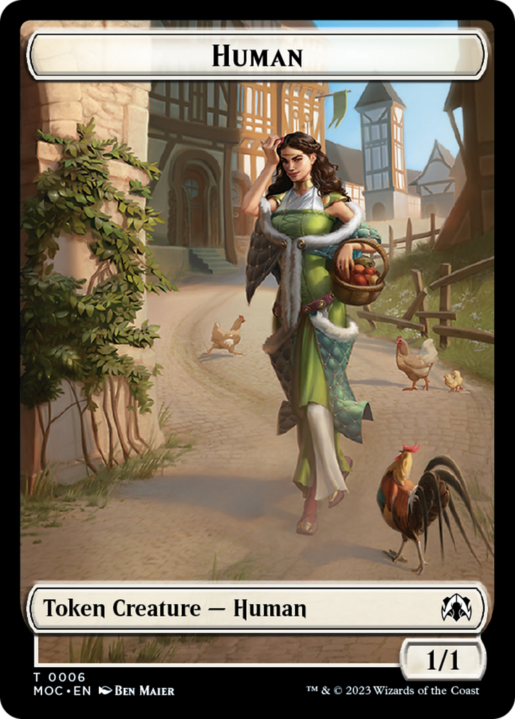 Zombie Knight // Human (6) Double-Sided Token [March of the Machine Commander Tokens] Magic: The Gathering