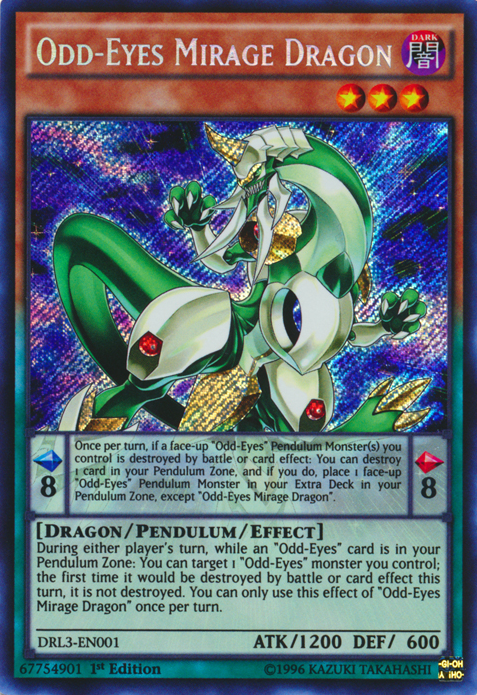 Odd-Eyes Mirage Dragon [DRL3-EN001] Secret Rare Yu-Gi-Oh!