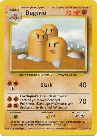 Dugtrio (19/102) [Base Set Unlimited] Pokémon