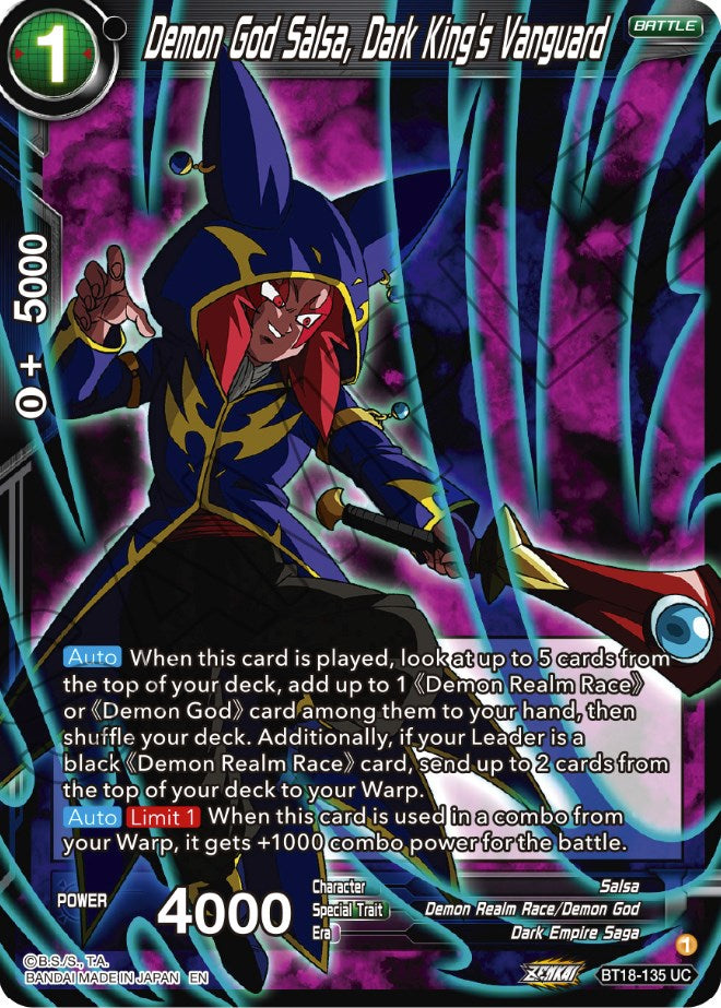 Demon God Salsa, Dark King's Vanguard (BT18-135) [Dawn of the Z-Legends] Dragon Ball Super