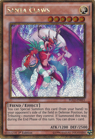 Santa Claws [PGL2-EN021] Gold Secret Rare Yu-Gi-Oh!