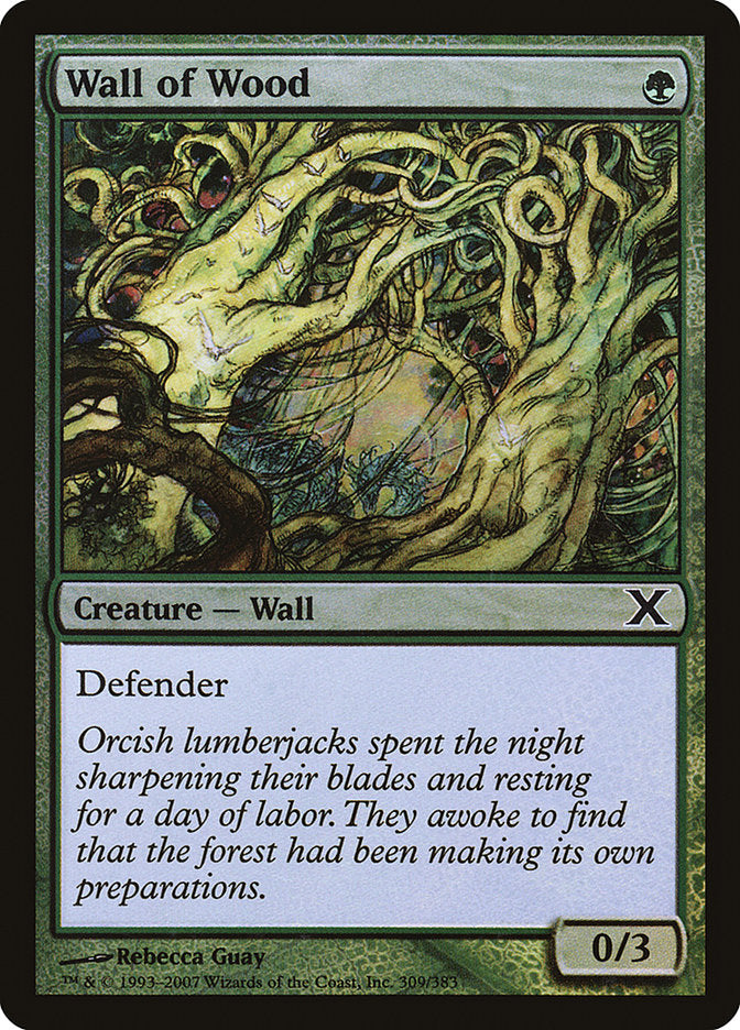 Wall of Wood (Premium Foil) [Tenth Edition] Magic: The Gathering