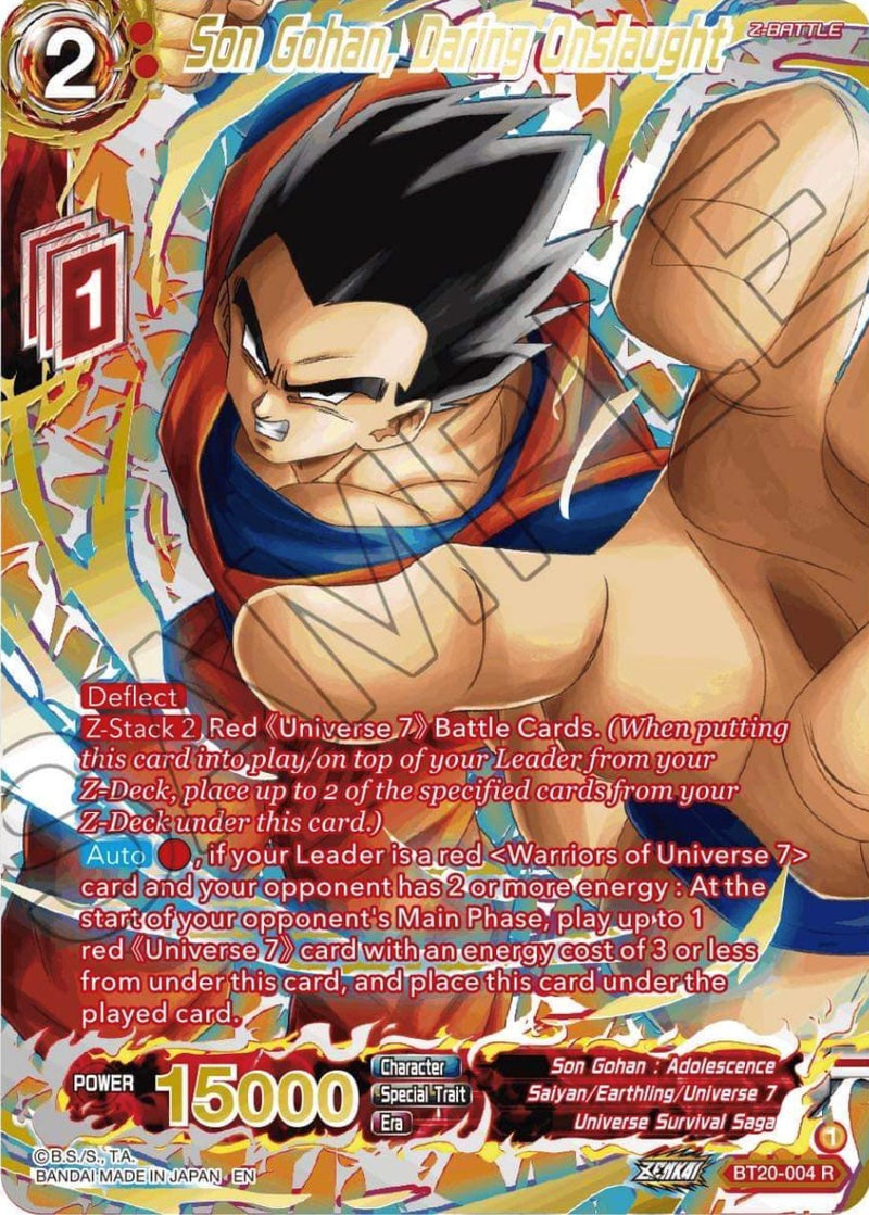 Son Gohan, Daring Onslaught (Gold-Stamped) (BT20-004) [Power Absorbed] Dragon Ball Super