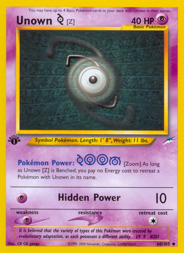 Unown [Z] (60/105) [Neo Destiny 1st Edition] Pokémon