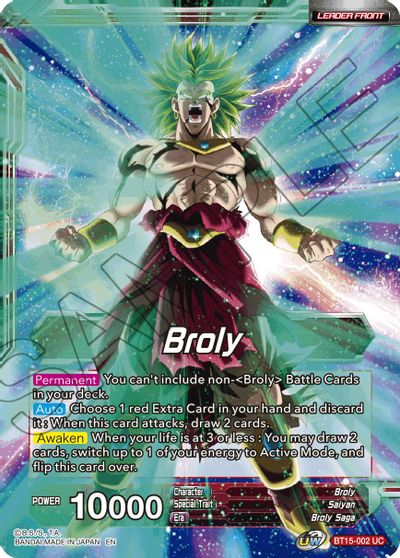 Broly // SS Broly, Demon's Second Coming (BT15-002) [Saiyan Showdown] Dragon Ball Super