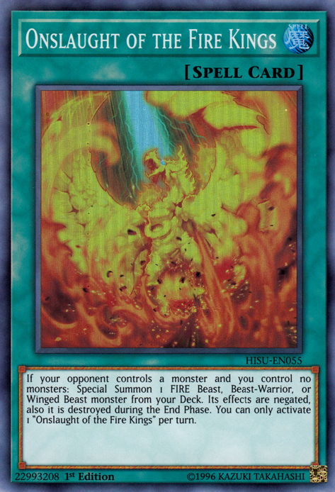 Onslaught of the Fire Kings [HISU-EN055] Super Rare Yu-Gi-Oh!