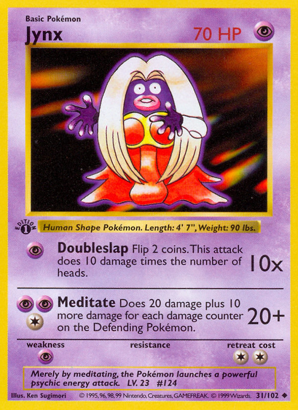 Jynx (31/102) (Shadowless) [Base Set 1st Edition] Pokémon