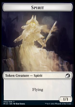 Wolf // Spirit Double-Sided Token [Innistrad: Midnight Hunt Tokens] Magic: The Gathering