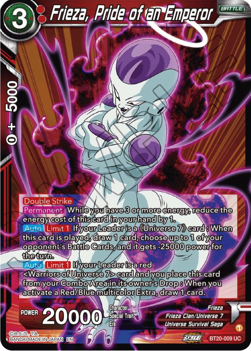 Frieza, Pride of an Emperor (BT20-009) [Power Absorbed] Dragon Ball Super