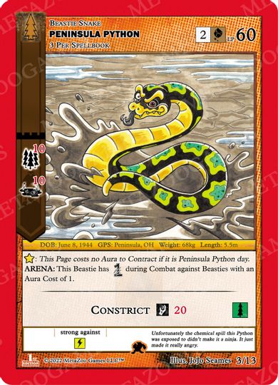 Peninsula Python [Cryptid Nation: Wilderness First Edition Release Event Deck] Metazoo