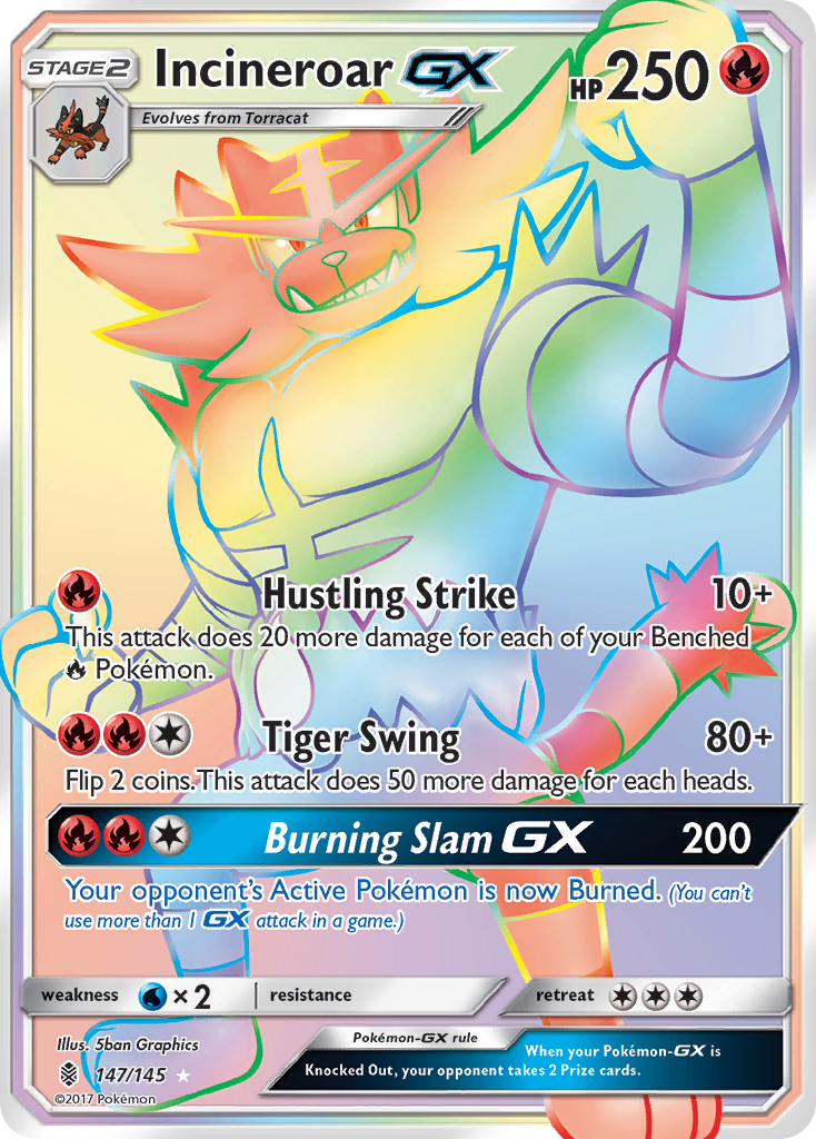 Incineroar GX (147/145) [Sun & Moon: Guardians Rising] Pokémon