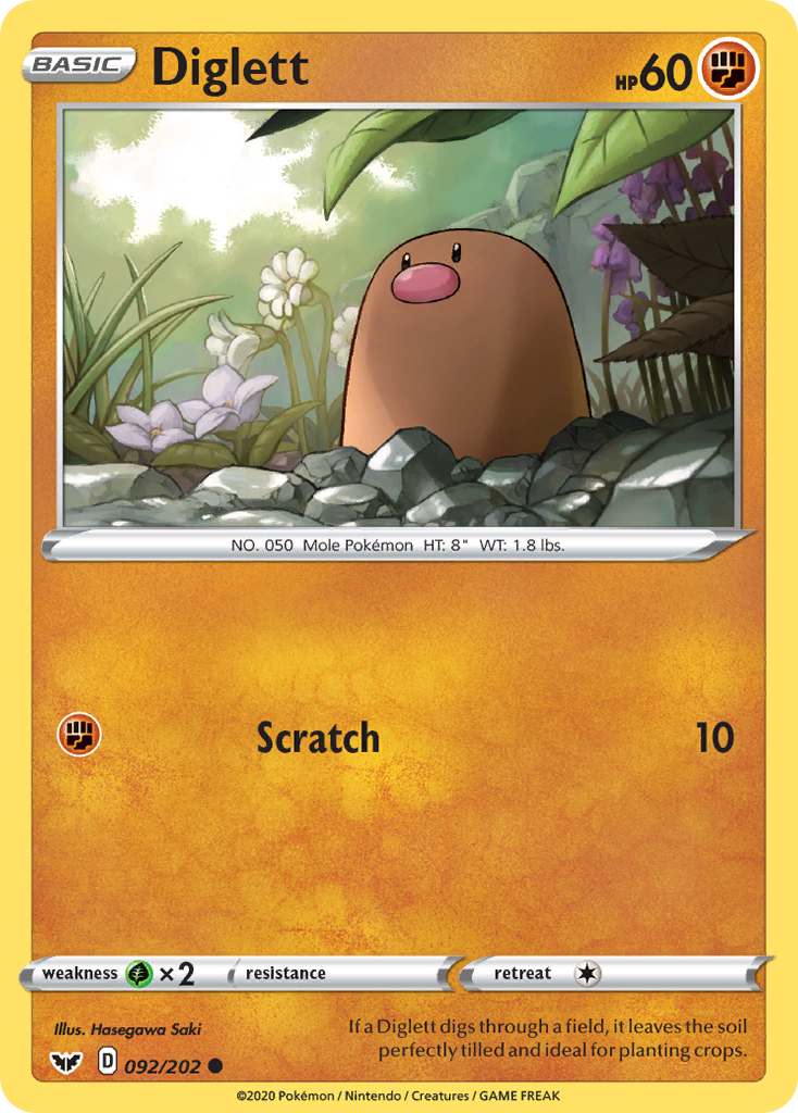 Diglett (092/202) [Sword & Shield: Base Set] Pokémon