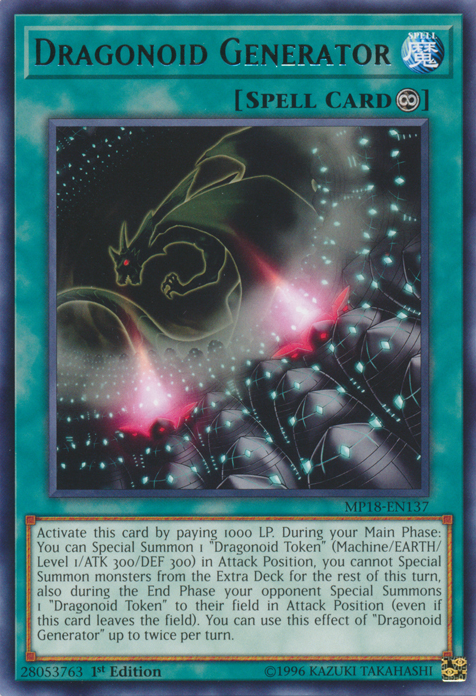 Dragonoid Generator [MP18-EN137] Rare Yu-Gi-Oh!