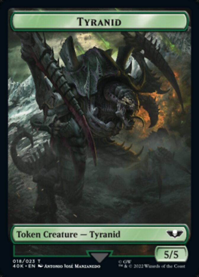 Tyranid (017) // Tyranid (018) Double-Sided Token (Surge Foil) [Warhammer 40,000 Tokens] Magic: The Gathering