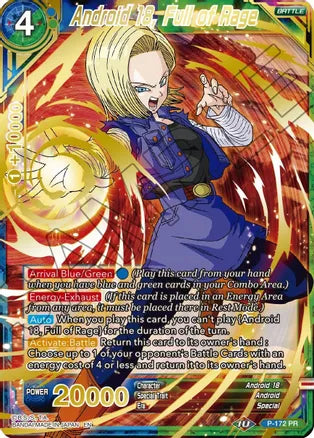 Android 18, Full of Rage (Gold Stamped) (P-172) [Mythic Booster] Dragon Ball Super