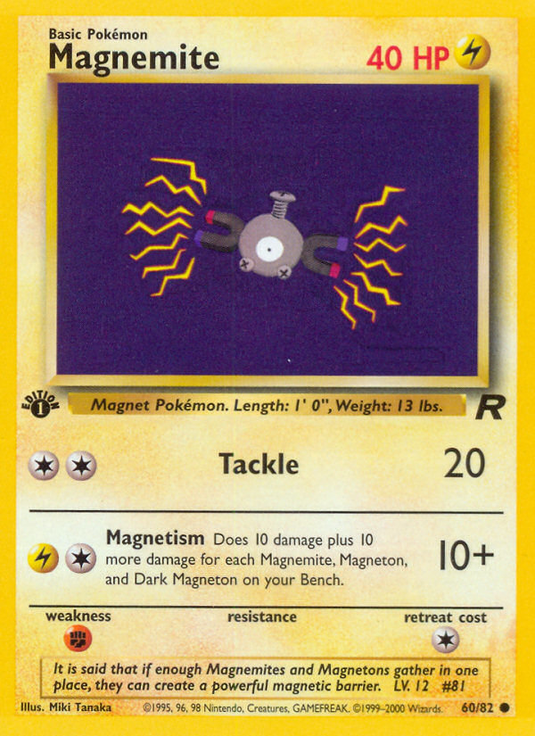 Magnemite (60/82) [Team Rocket 1st Edition] Pokémon