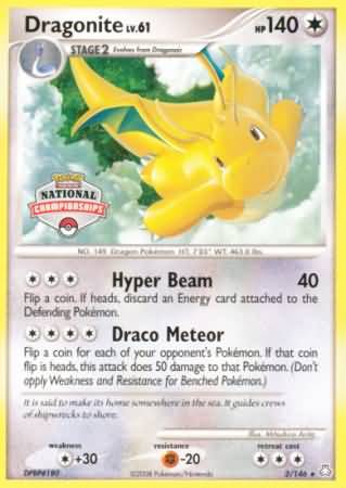 Dragonite (2/146) (National Championship) [Diamond & Pearl: Legends Awakened] Pokémon