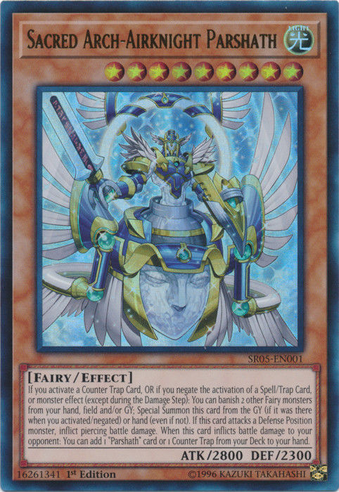 Sacred Arch-Airknight Parshath [SR05-EN001] Ultra Rare Yu-Gi-Oh!