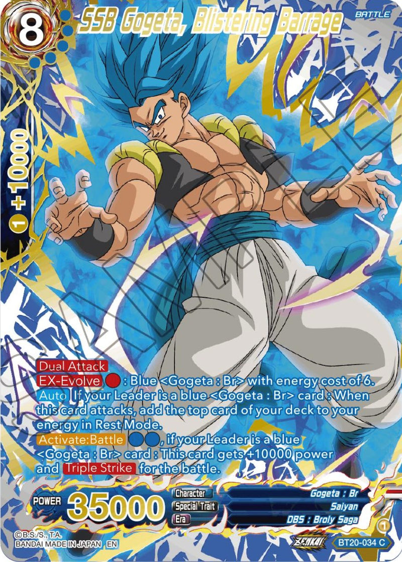 SSB Gogeta, Blistering Barrage (Gold-Stamped) (BT20-034) [Power Absorbed] Dragon Ball Super