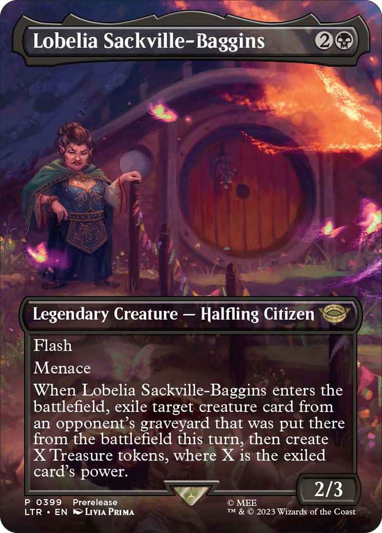 Lobelia Sackville-Baggins (Borderless Alternate Art) [The Lord of the Rings: Tales of Middle-Earth] Magic: The Gathering
